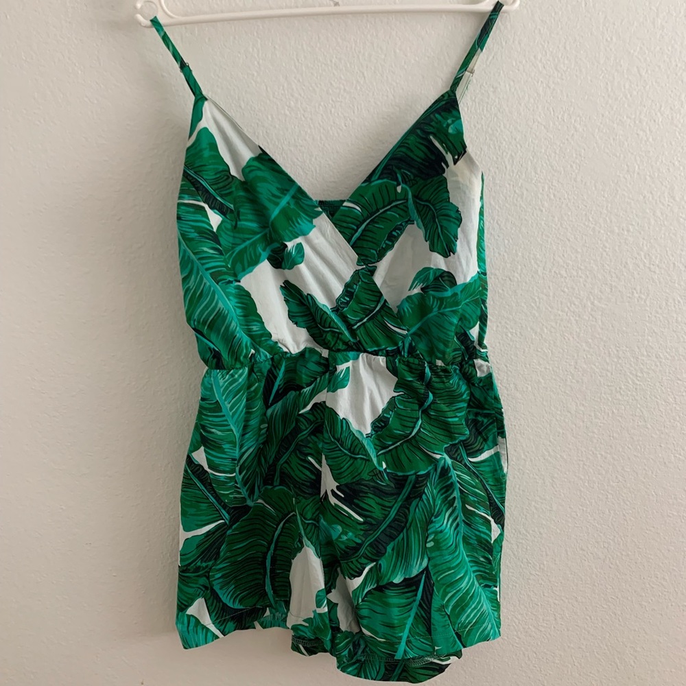 Palm Leaf Print Romper size Medium